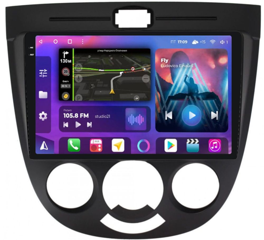 Магнитола для Chevrolet Lacetti (хэтчбек) - FarCar XXL3038M QLED+2K, Android 12, ТОП процессор, 8Гб+256Гб, CarPlay, 4G SIM-слот