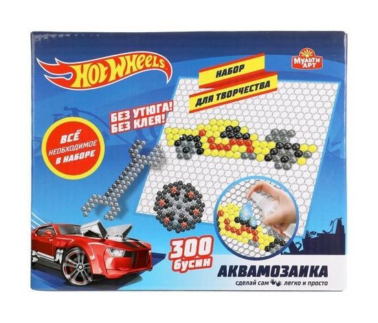 Набор д/детского тв-ва ХОТ ВИЛС аквамозаика 300 бусин МУЛЬТИ АРТ