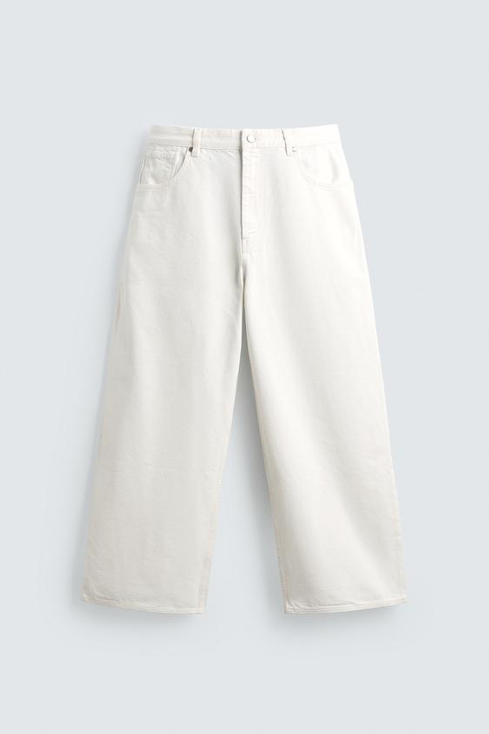ZARA ДЖИНСЫ WIDE LEG, БЕЛЫЙ