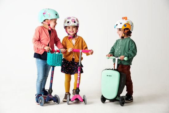 Чемокат Micro Luggage Junior LED ментоловый