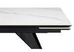 Керамический стол Woodville Дарвин 160(220)х89 белый мрамор snow white, черный