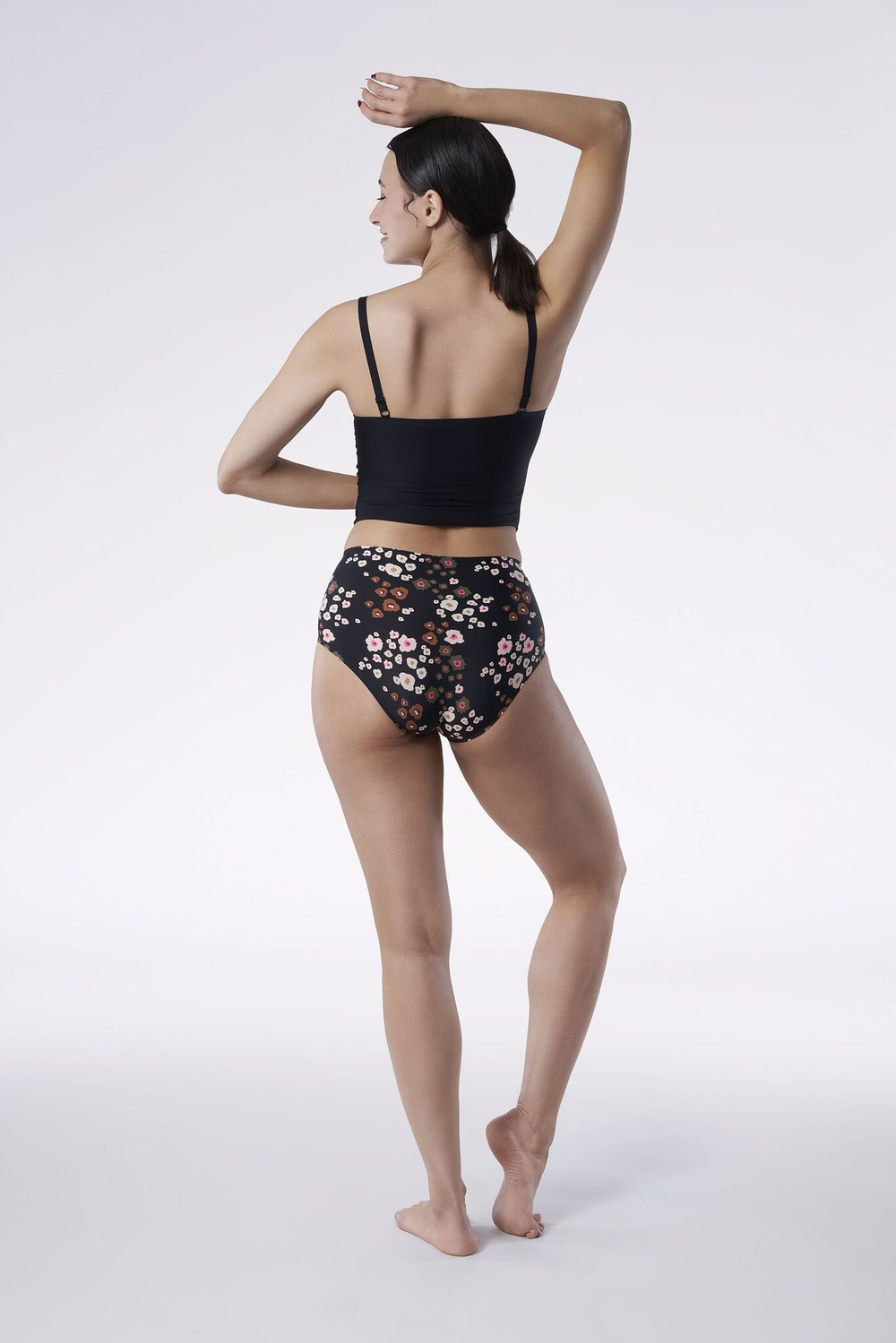 Высокие бесшовные трусики Peggy Brown (Размер: XL) (Цвет: черный)