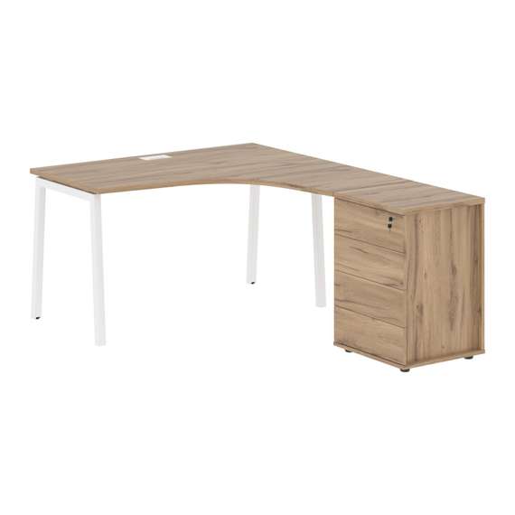 Стол эргономичный с тумбой ELCET 1318(R)  1360х1880х750 EDIS