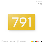 Номер на дверь 791, табличка на дверь для офиса, квартиры, кабинета, аудитории, склада, желтая 120х70 мм, Айдентика Технолоджи