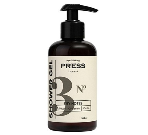 Гель для душа Press Gurwitz Perfumerie №3 с нотами табака, ванили и корицы, 300 мл