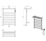Полотенцесушитель электрический WONZON & WOGHAND FRANKFURT, Черный матовый (WW-A1026-MB)