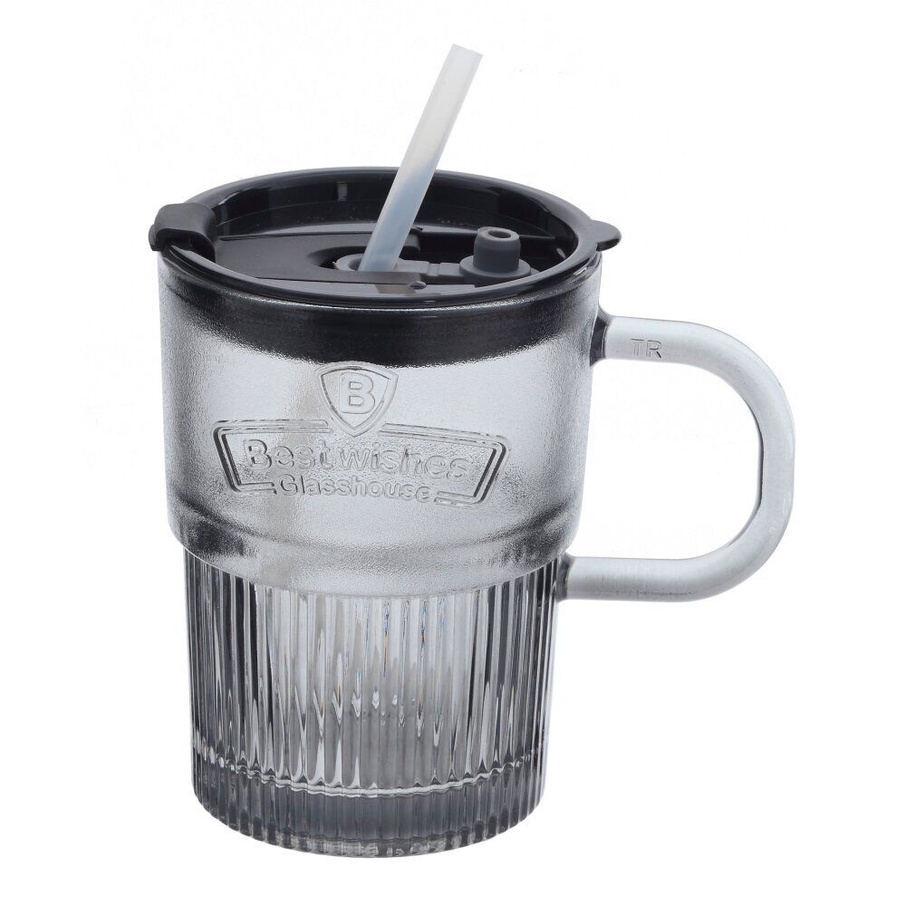 GAEM Кружка с трубочкой, 400 мл, L12 W7,5 H12 см, 4в.