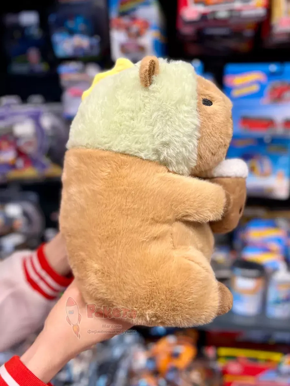 Мягкая игрушка Капибара динозавр коктейль плюшевая Capibara
