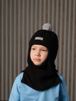 Шлем зимний вязаный (Черный) МИШ