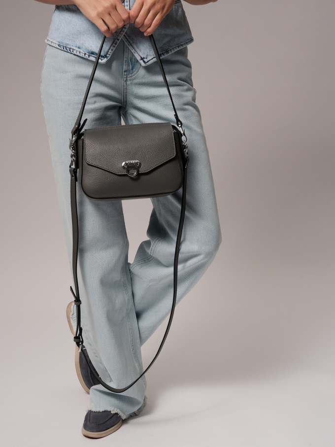 Сумка кожаная через плечо хромо