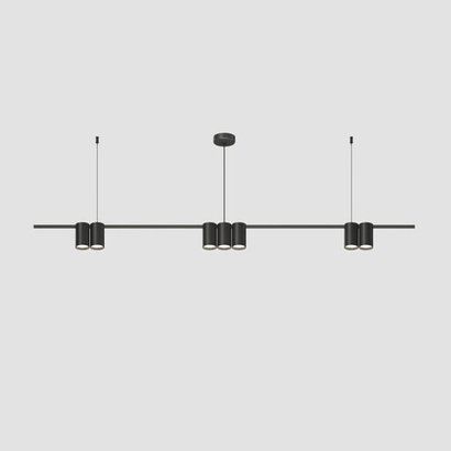 DK4063-BK Подвесной светильник ORBIT, IP20, 7xGU10 LED до 15 Вт, черный матовый, алюминий