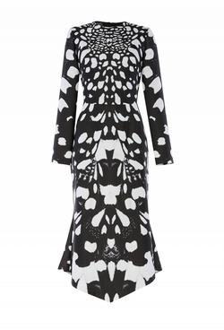 Платье чёрно-белое c принтом 39-19 SS