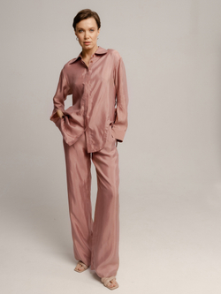 Костюм пижамный из итальянской вискозной ткани пепельно-розовый