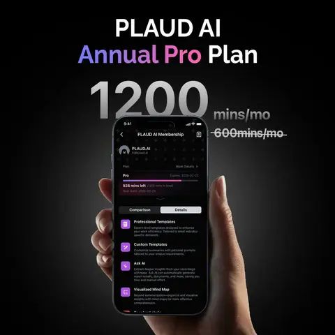 Годовая подписка PLAUD AI Annual Pro Plan (1200 минут)