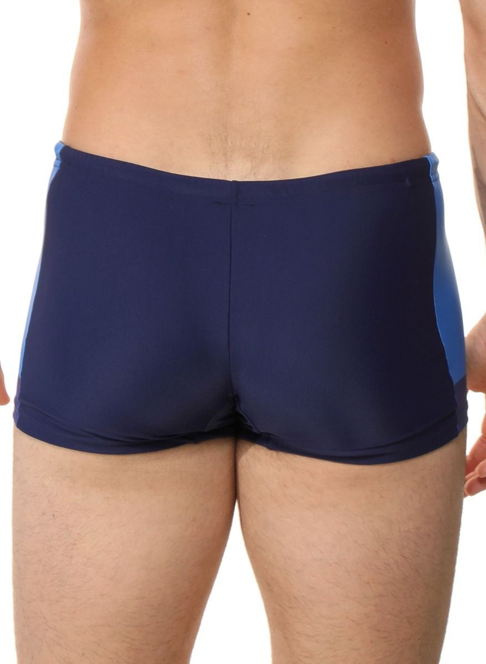 Мужские плавки-боксеры с контрастной брендированной вставкой (Размер: XXL) (Цвет: голубой)