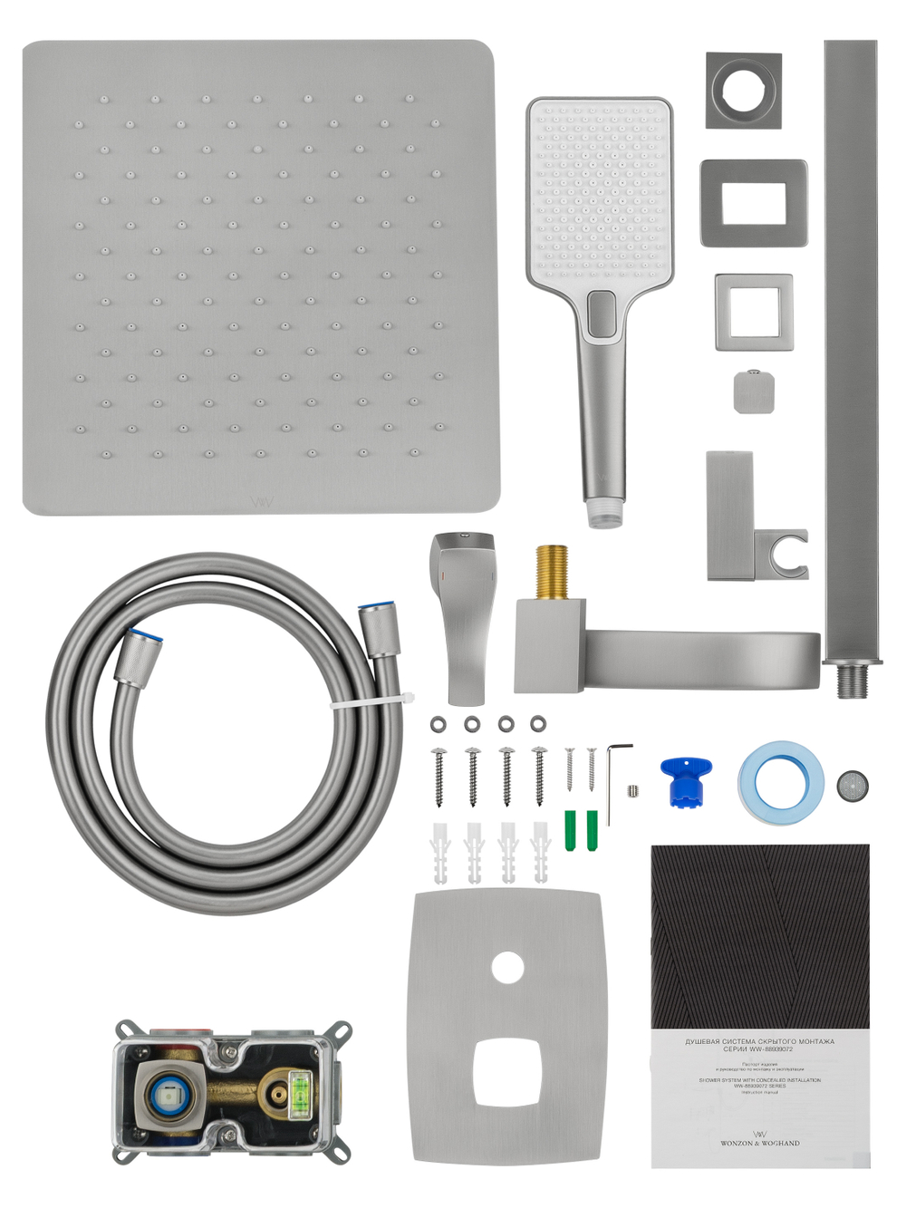 Душевая система встраиваемая WONZON & WOGHAND FLEX, Брашированный никель (WW-88939072-BN)