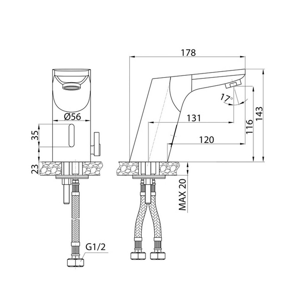 Смеситель для раковины сенсорный IDDIS PULSBS1i86 "Pulse" литой, ХРОМ