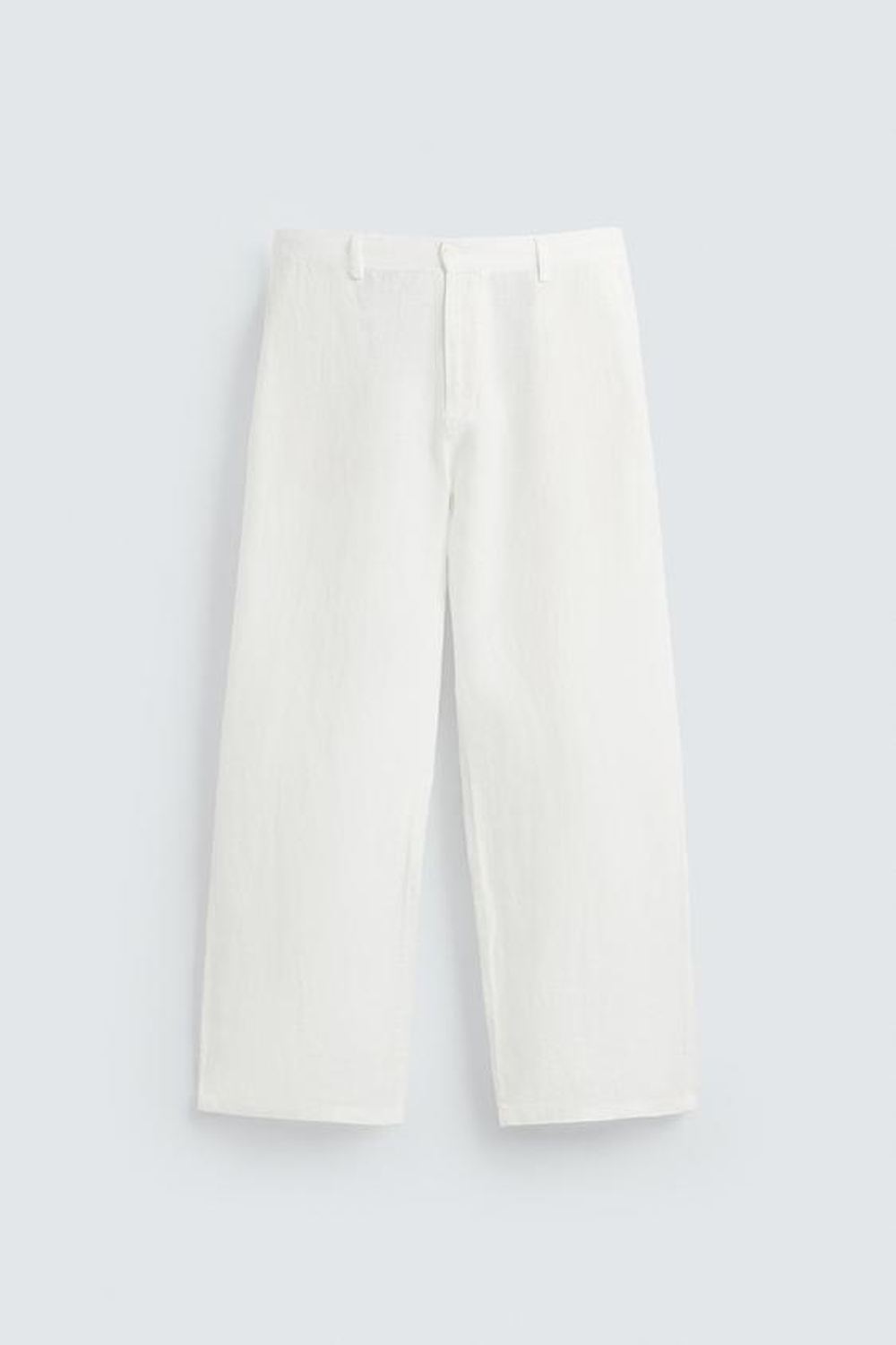 ZARA БРЮКИ RELAXED FIT ИЗ 100% ЛЬНА, БЕЛЫЙ
