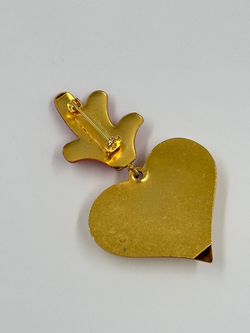 Брошь Сердце с «кораллом» Christian Lacroix
