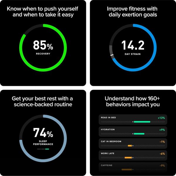 Фитнес-браслет Whoop 5.0 Life + 12 месяцев подписки, Черный | Black