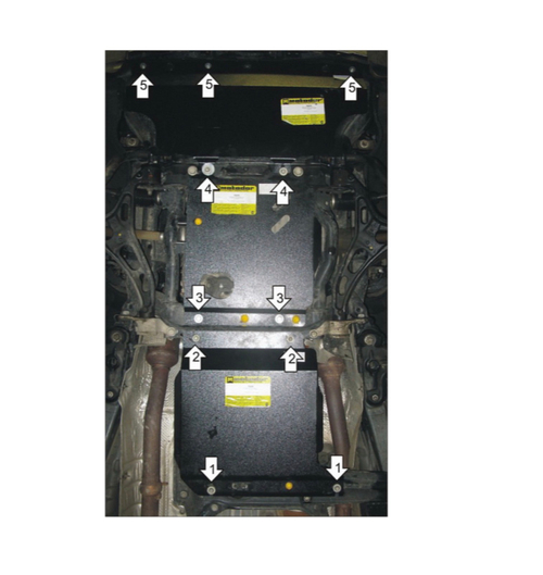 Защита картера Двигателя, Переднего дифференциала, КПП, Радиатора. 3 мм, для Jeep Grand Cherokee 2010-2013 MOTODOR.15205