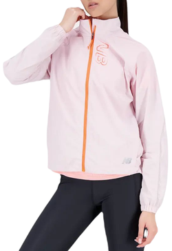 Женская теннисная куртка New Balance Printed Impact Run Light Pack Jacket - Розовый