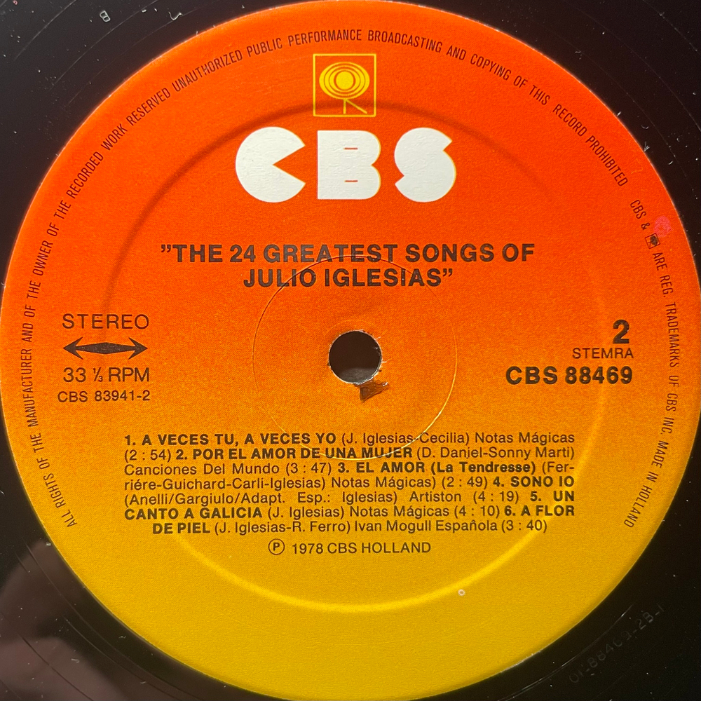 Julio Iglesias ‎– The 24 Greatest Songs 2LP (Голландия 1979г.)
