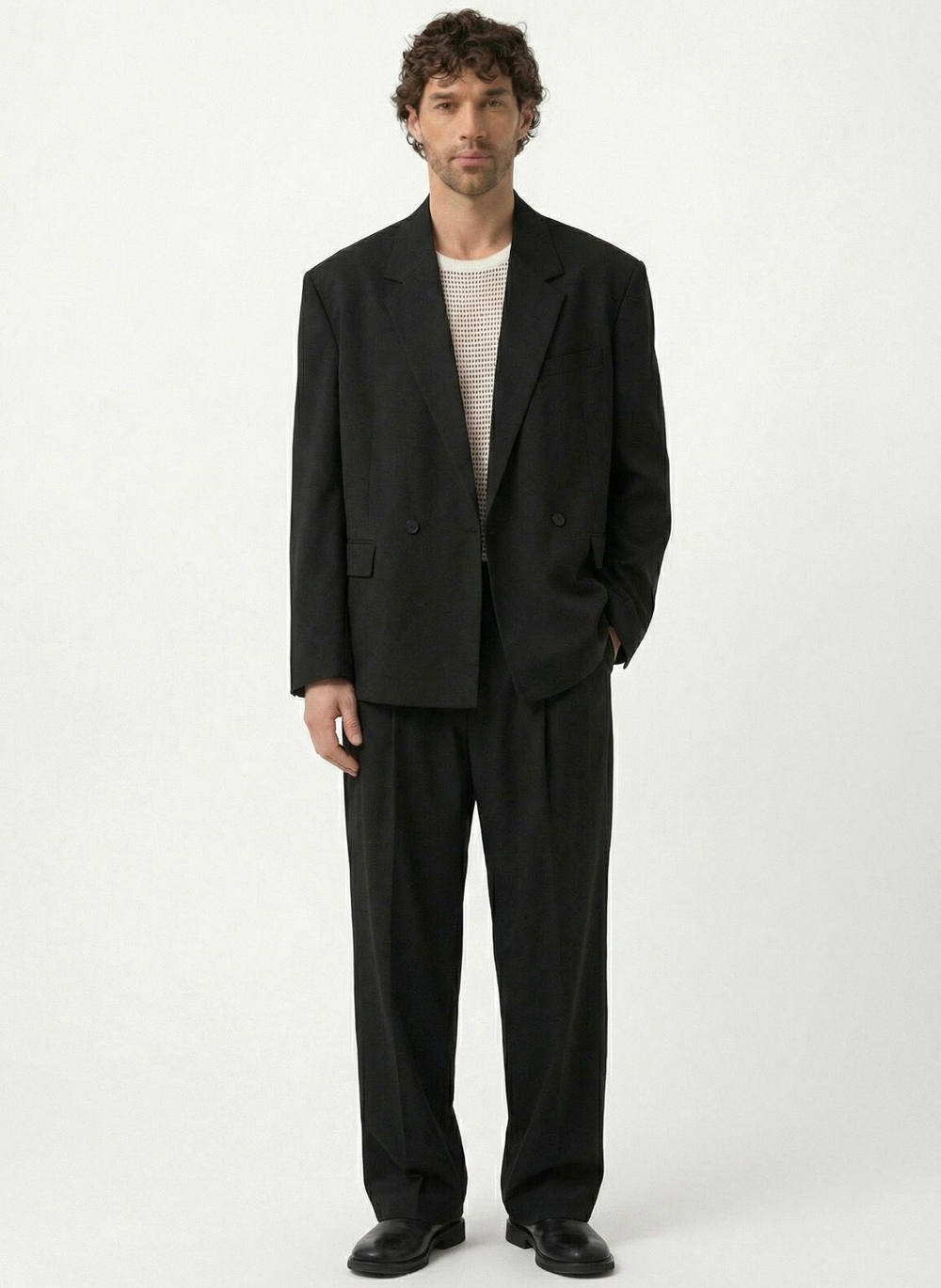 Мужской костюм оверсайз (черный) А64