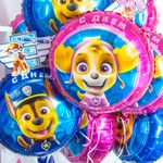 Шар (18"/46 см) Круг, Щенячий Патруль, С Днем Рождения!, Синий