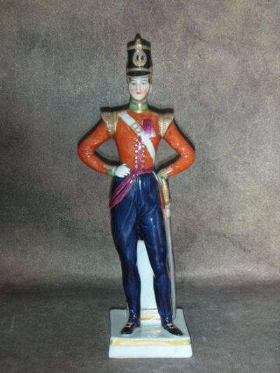 Статуэтка. Фарфор. Солдат. Офицер 1870. Rudolstadt. Германия