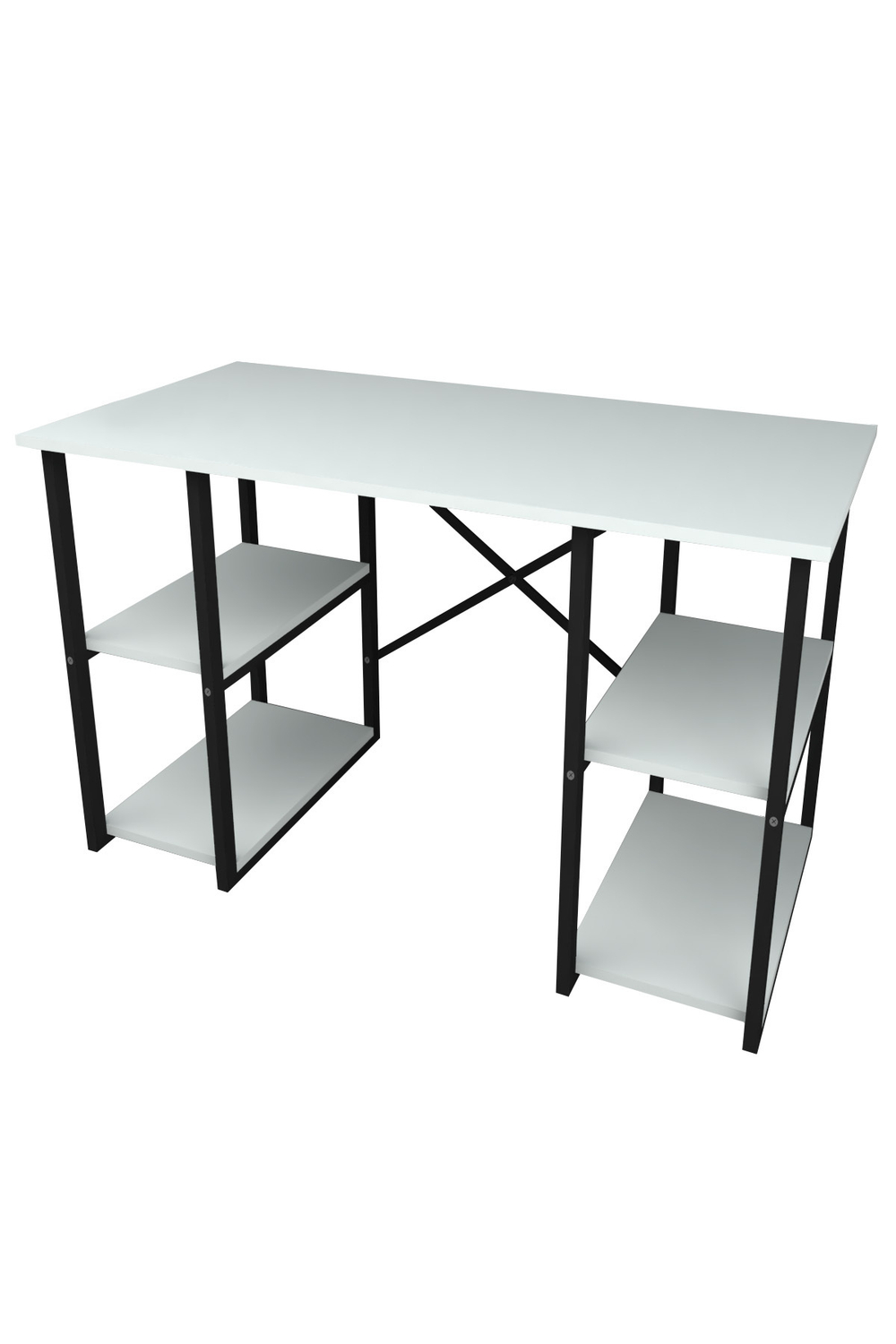 Стол рабочий с 4 полками 120х60 - белый