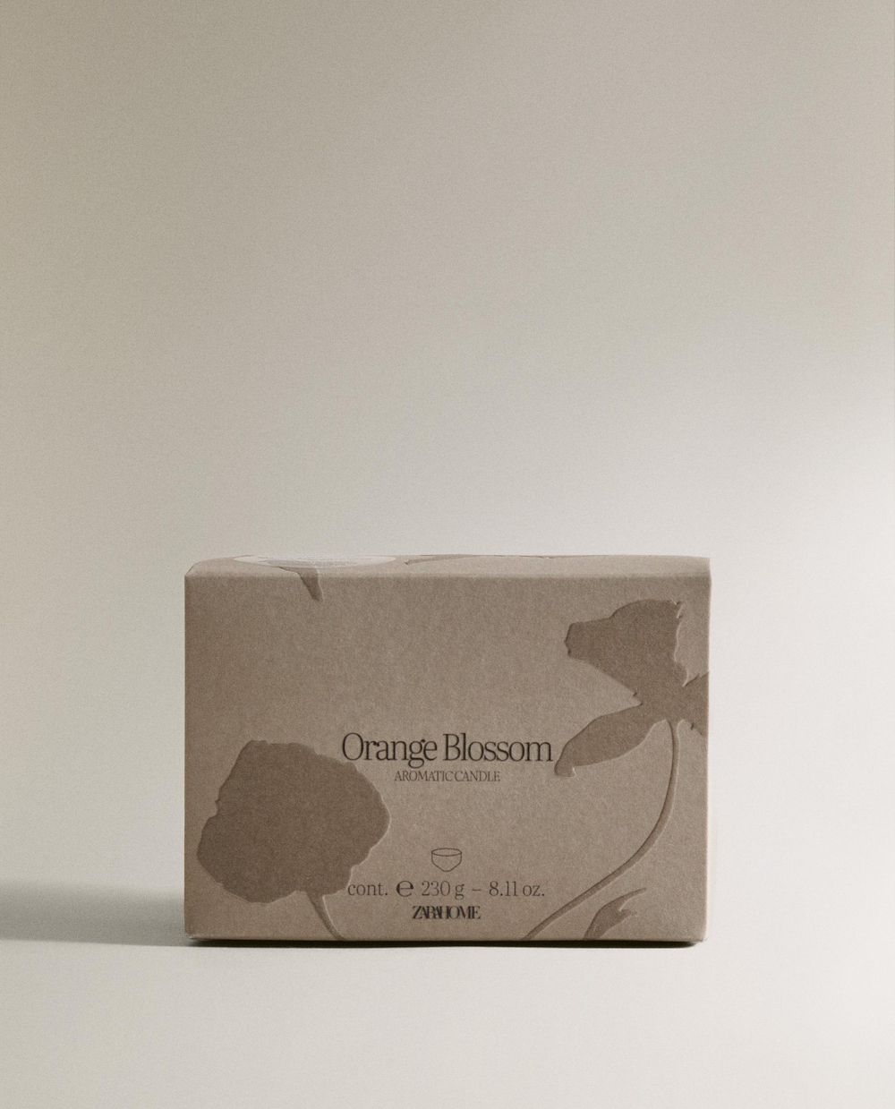 Zara Home Свеча ароматическая Orange Blossom 230 г, растительный воск, аромат цветочный, Розовый