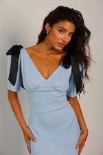 Платье длинное вечернее с бантами