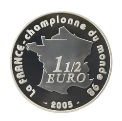 Монета 1,5 евро Франция 2005, ЧМ по футболу 2006, Германия