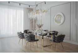 Стул на металлокаркасе Rendi gray / gold