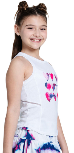 Футболка для девочки теннисная Lucky in Love Girls The Berry Buzz In Love - белый