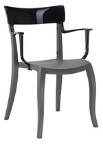 Кресло пластиковое Papatya Hera-K, антрацит, черный