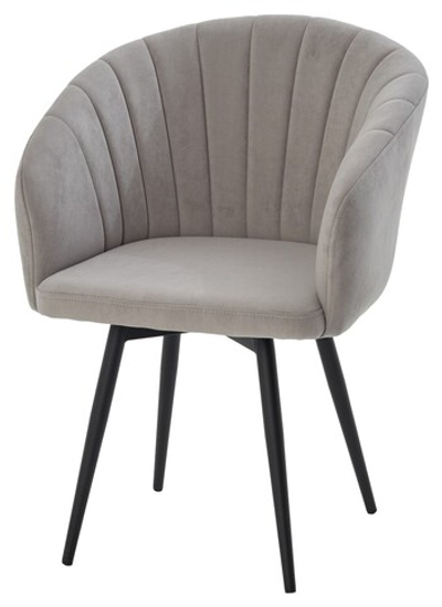 Стул МИШЕЛЬ 360 град. поворот. B22 Серый, велюр / черный каркас, М-City