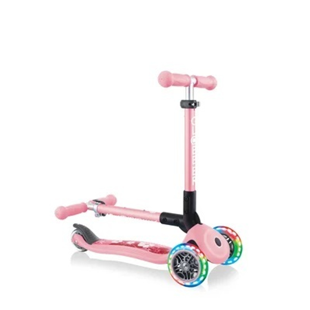 Самокат Globber Junior Foldable Fantasy Lights светло-розовый