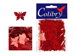 Пайетки фигурные голографические-(бабочки)10гр-Colibry