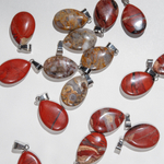 Подвеска-капля из натуральной красной яшмы, 16*24мм