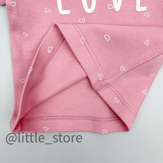 Футболка хлопковая "Кошечки и цветочки" розовый зефир