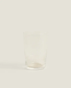 ZARA HOME СТЕКЛЯННЫЙ СТАКАН ДЛЯ ПРОХЛАДИТЕЛЬНЫХ НАПИТКОВ С ЧЕКАНКОЙ, ПРОЗРАЧНЫЙ