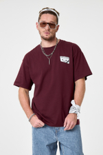Футболка Q2ZA - "Кассеты" (бордо)
