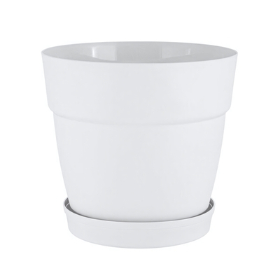 Горшок для цветов InGreen Villa de Fiori с фикс. подд. 20л, D360мм, на колесиках, белоснежный жасмин