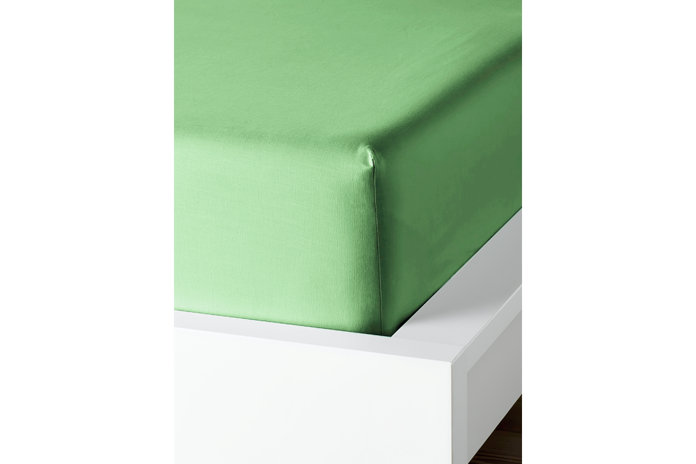 Простынь GoodNight Сатин 200х200х20 Светло-зеленый на резинке