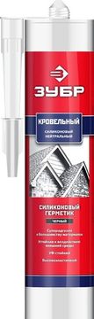 ЗУБР 280 мл, черный, кровельный силиконовый герметик, Профессионал (41238-4)