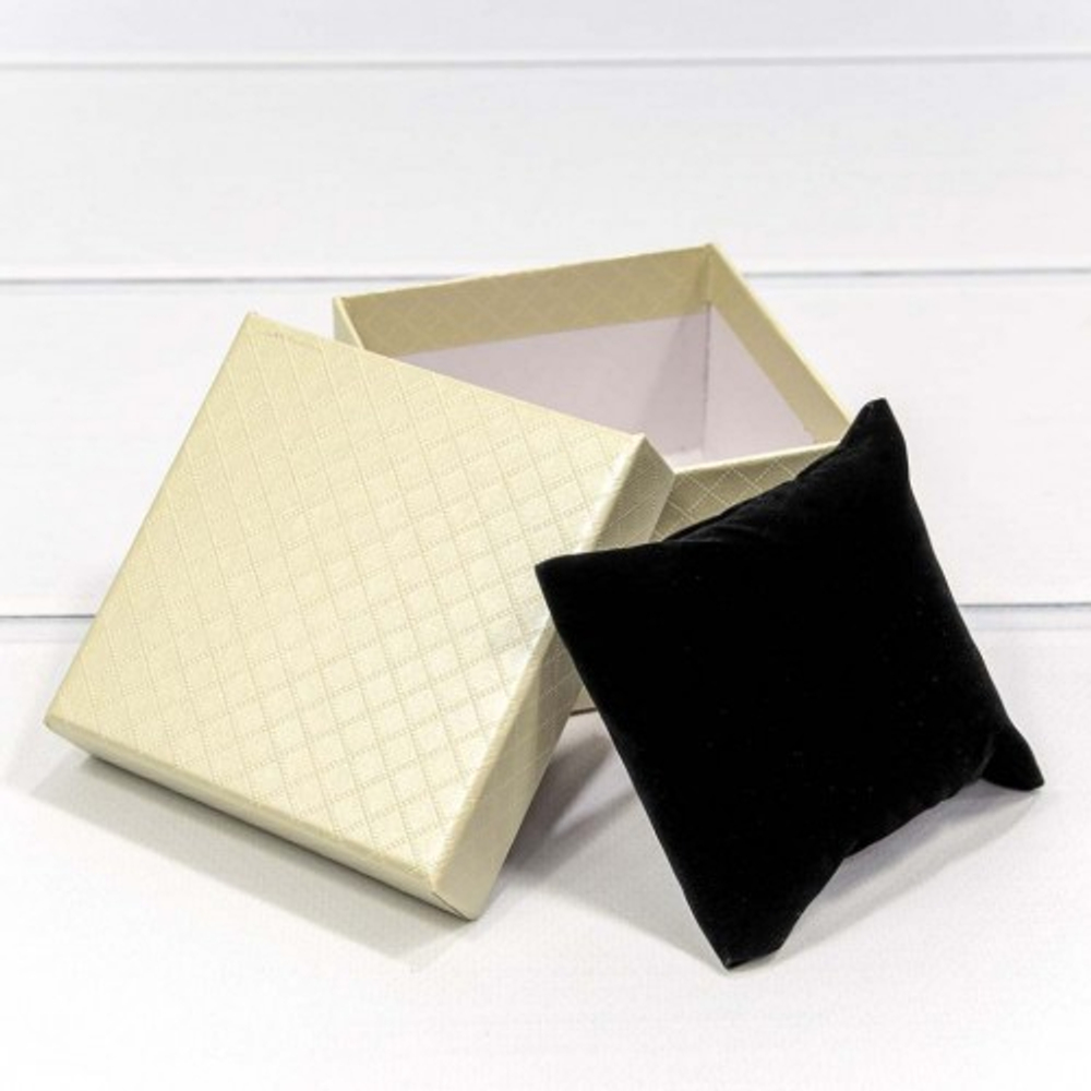 Коробка Ювелирная 9х9х5.5 см "Ромбики" (Бежевый)