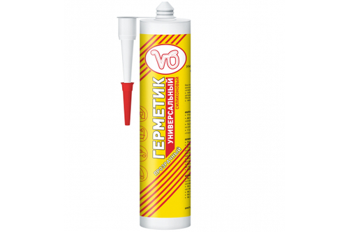 Герметик силиконовый универсальный Прозрачный, 260мл, для внутр/наруж работ, V6, 02-03-12