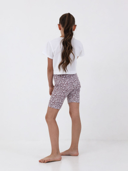 Шорты для девочки, модель №1, рост 128 см, с принтом "сердечки"